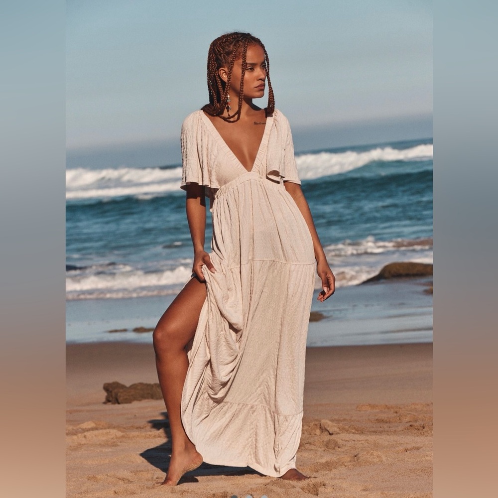 Free People La La Maxi Salt Maxi Dress